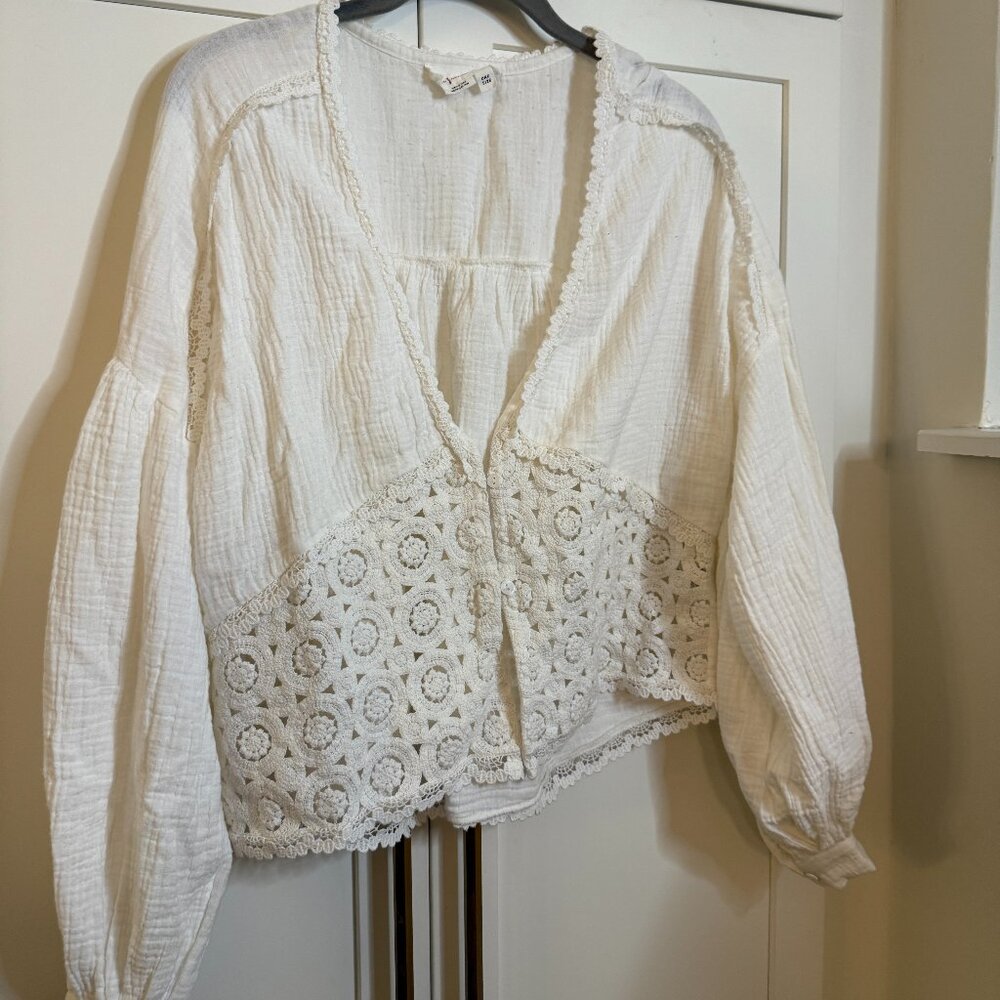Anthropologie Gauze Cotton Cardi-Shirt